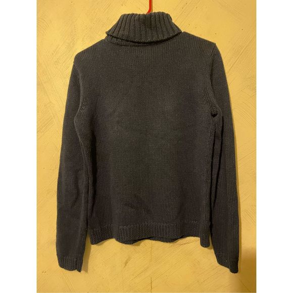 Liz Claiborne LizSport Turtleneck Christmas Tree Blue Sweater sz Small - Picture 4 of 5